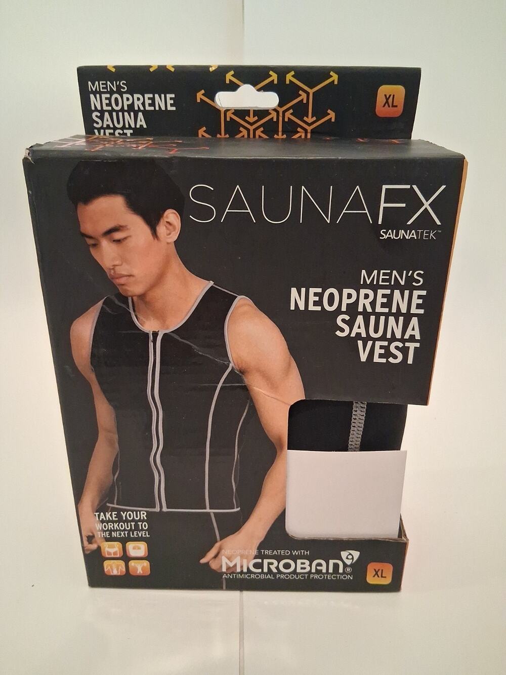 SaunaFX Men's Neoprene Sauna Vest with Microban Size XL Black Saunatek NIB